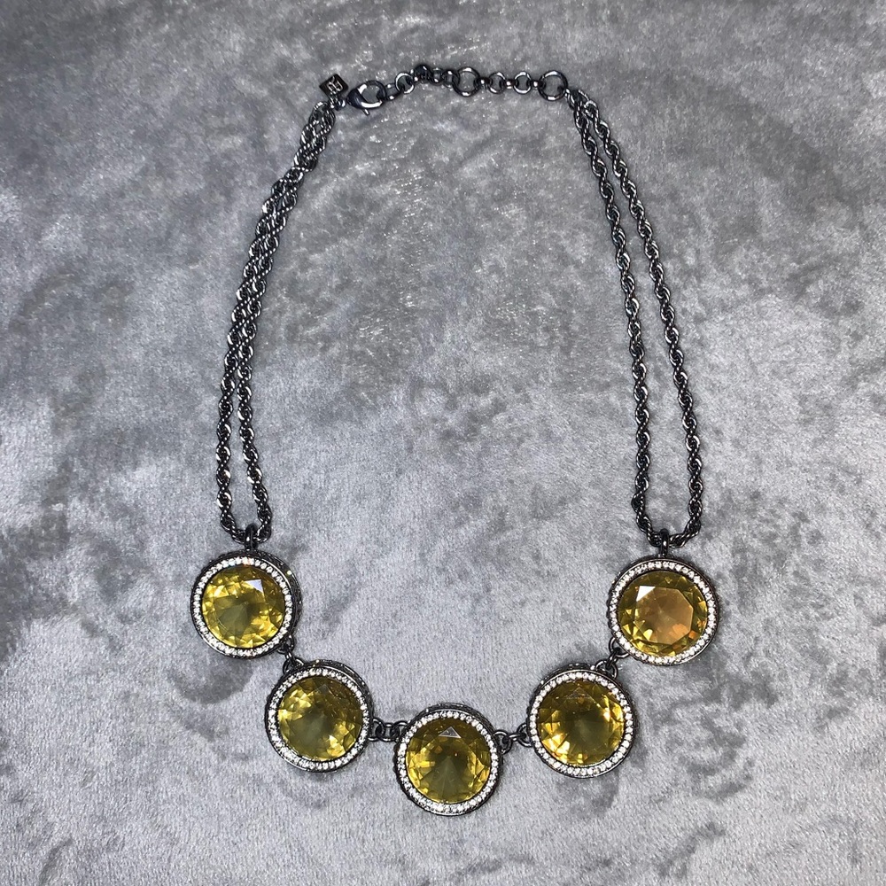 Banana Republic Statement Crystal Pewter Necklace